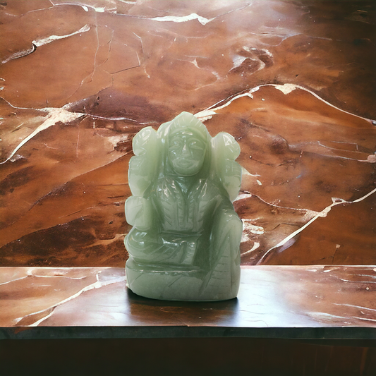 2.7 " Green Aventurine Crystal Laxmi Idol Showpieces 140-150 Gm Laxmi Statue Figurine for Home Décoration