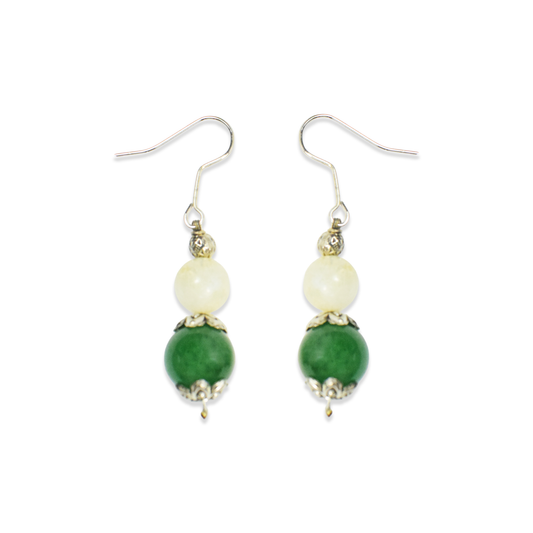 Green Aventurine & Spartik Drop Dangle Earrings