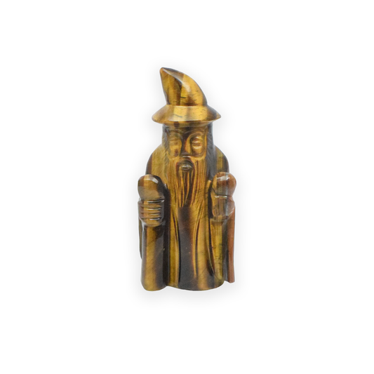 3.5" Tiger Eye Wizard Statue Figurine for Home Decoration