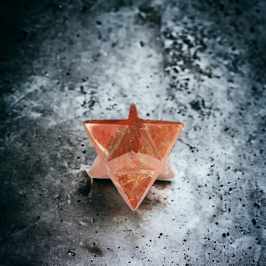 Natural Red Jasper Stone Sacred Geomatry Merkaba Star for Meditation (220-230 gm)