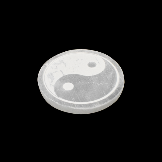 3.25" Selenite Ying Yang Symbol Charging Plate