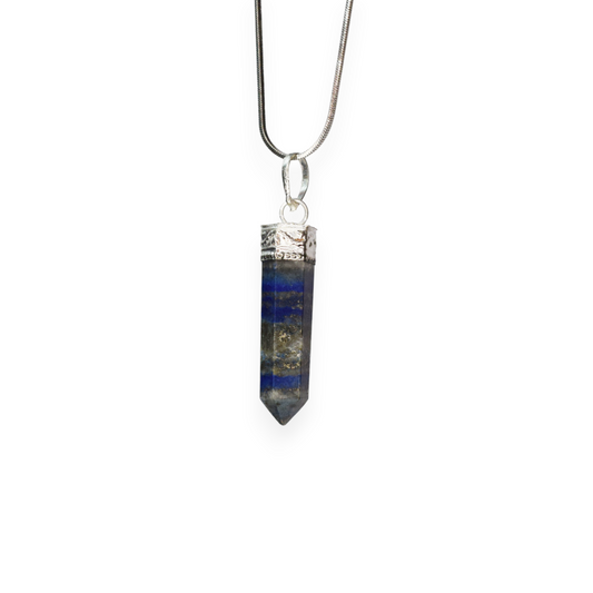 Lapis Lazuli Bullet/Pencil Shape Crystal Stone Pendant Locket