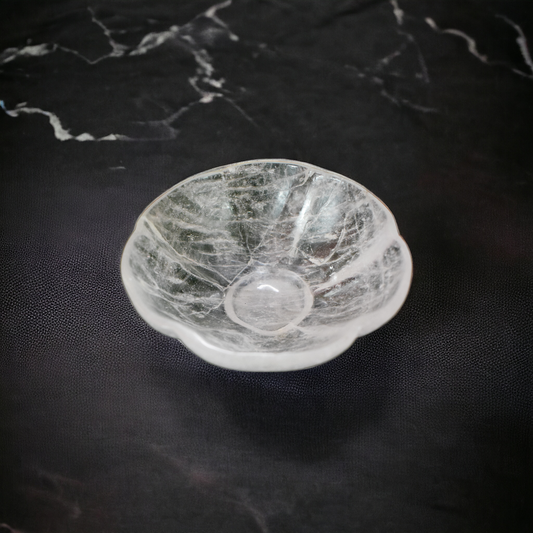 4" Crystal Quartz Flower Crystal Bowl