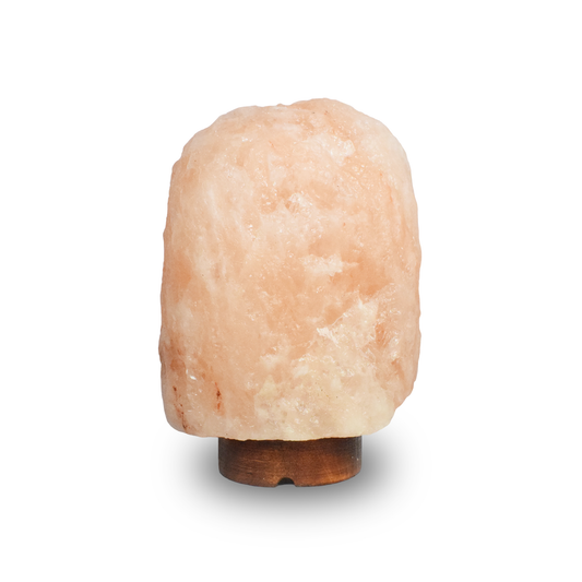 Natural Himalayan Rock Salt Lamp with Wooden Base