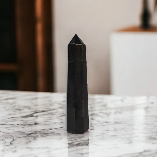 3.5" Natural Black Tourmaline Pencil Crystal Wand For Reiki