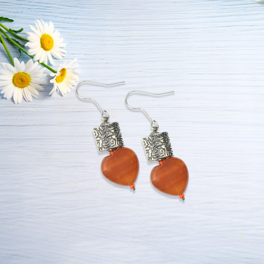 Carnelian Drop Dangle Earrings