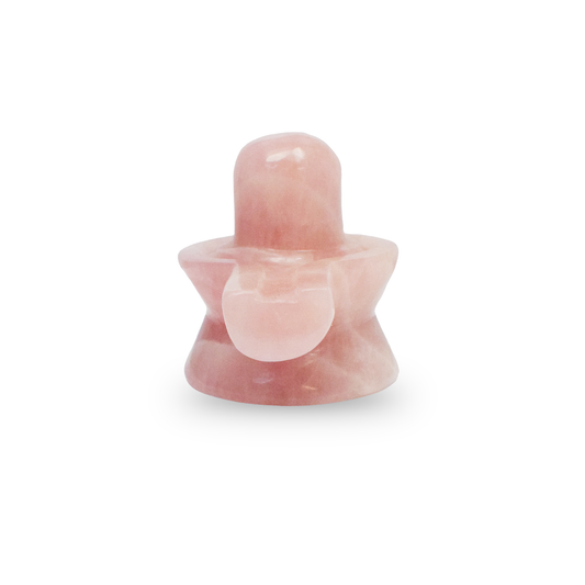 4" Natural Rose Quartz Shivling - 330gm (Approx)