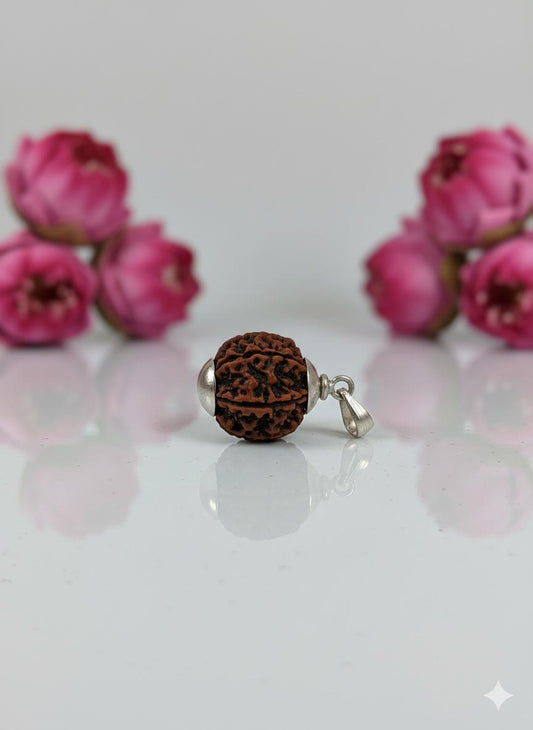 6 Mukhi Rudraksha Silver Pendant