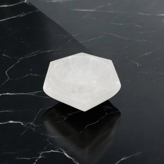 4.5" Selenite Hexagon Bowl, Crystal for Cleansing & Charging