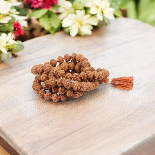 9 Mukhi Nepali Rudraksha Mala 108+1 Beads (12mm)