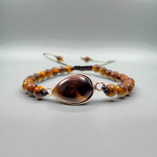 Black Agate & Tiger Eye Protection Bracelet