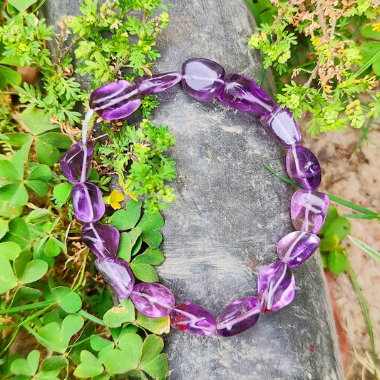 Natural Amethyst  Bracelet, Gemstone Bracelet for Unisex