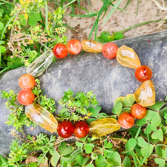 Crystal Bracelet for Opportunity Creater |  Combination Bracelet | Carnelian + Citrine