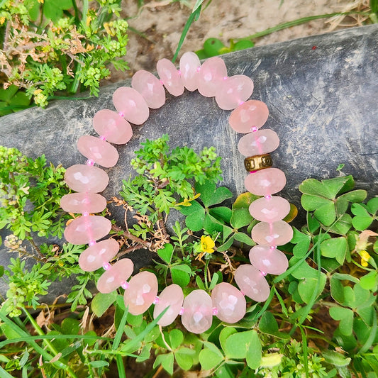 Natural Rose Quartz  Bracelet, Gemstone Bracelet for Unisex