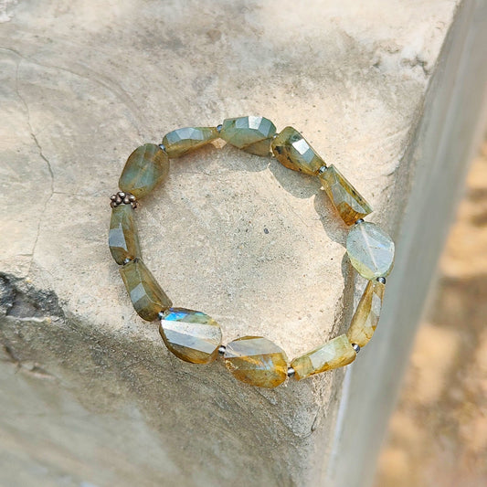 Natural Labradolite  Bracelet, Gemstone Bracelet for Unisex