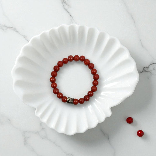 Classic Red Jasper Bead Bracelet