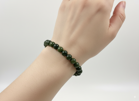 Green Jade Prosperity Bracelet ( 8 mm Beads )