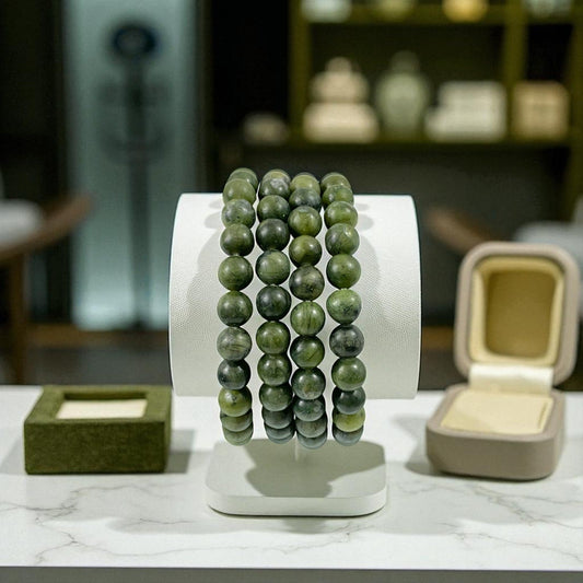 Green Jade Prosperity Bracelet ( 8 mm Beads )