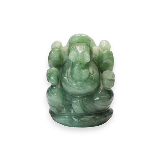 2.2'' Green Aventurine Crystal Ganesha Idol Showpieces 110-120 Gm Ganesha Statue Figurine for Home Décoration