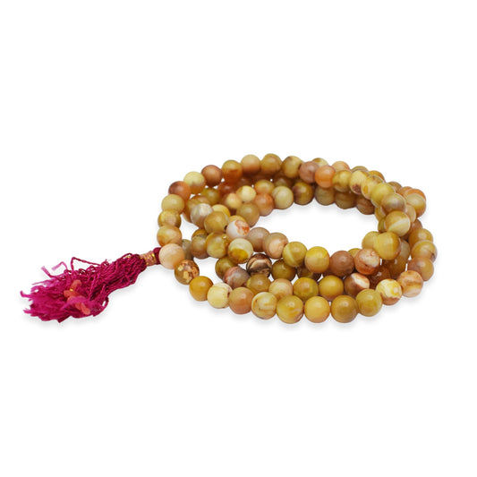 Natural Mookaite Jasper Mala 8 mm Round beads, Natural Healing Stone for Japa 108 Beads