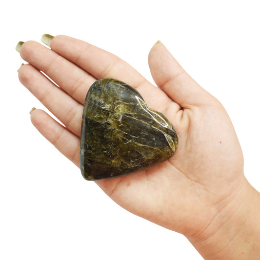 Labradorite Natural Healing Crystal Stone Heart Shape for Meditation  (80-90 Gm)