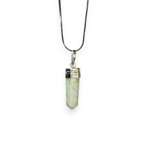 Amazonite Bullet/Pencil Shape Crystal Stone Pendant Locket