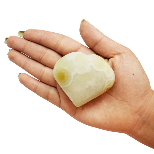 White Agate Natural Healing Crystal Stone Heart Shape for Meditation  (90-100Gm)