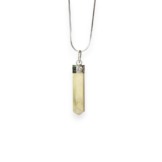 Serpentine Bullet/Pencil Shape Crystal Stone Pendant Locket