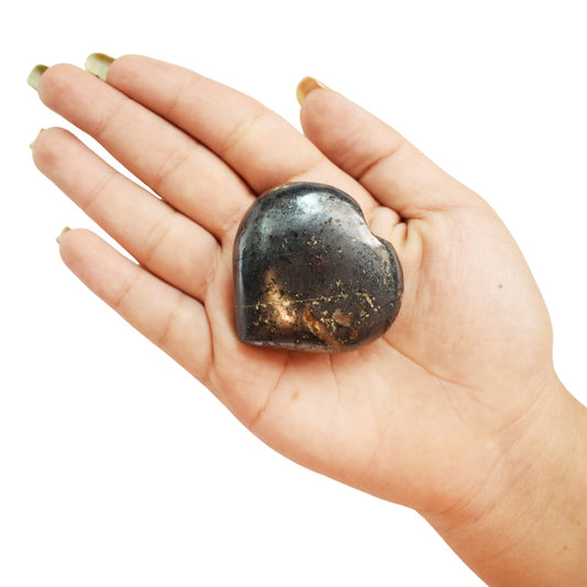 Hematite Natural Healing Crystal Stone Heart Shape for Meditation  (100-110 Gm)