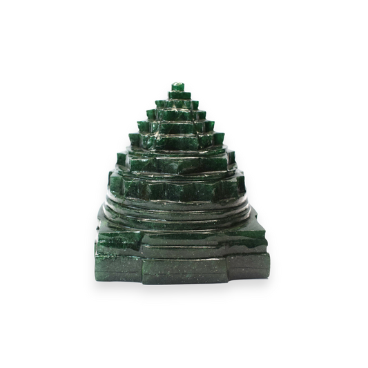 2.75 " Green Jade Shree Yantra 350-360 Gm Shree Yantra For  Home Décoration