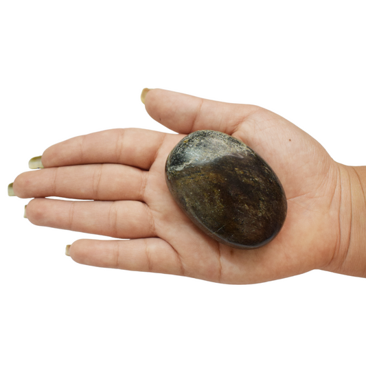 Natural Hessonite Healing Crystal palm Stone for Meditation (150-160 Gm)
