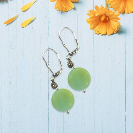 Green Aventurine Drop Dangle Earrings