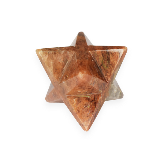 Natural Stawberry Quarts Stone Sacred Geomatry Merkaba Star for Meditation (220-230gm)