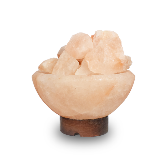 Firebowl Himalayan Rock Salt Lamp with Wooden Base