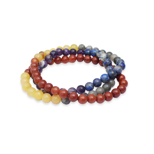 Natural Seven Chakra Mala 8 mm Round beads, Natural Healing Stone for Japa 108 Beads