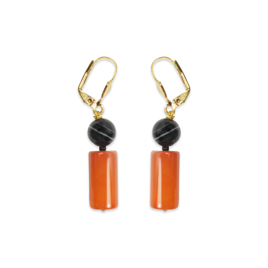 Carnelian & Sulemani Hakiik Drop Dangle Earrings