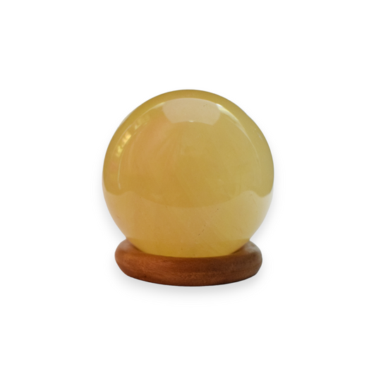 Yellow Calcite Crystal Sphere Ball - Rekhi / Healing / Energy . (240 - 250) gm