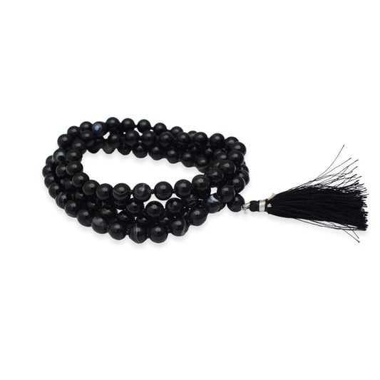 Natural Sulemani Hakik Mala 8 mm Round beads, Natural Healing Stone for Japa 108 Beads