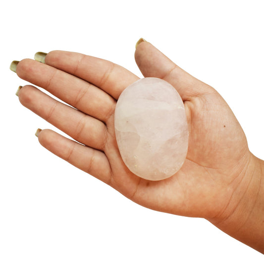 Natural Rose Quartz Healing Crystal palm Stone for Meditation (90-100 Gm)