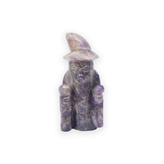 Amethyst Wizard Statue Figurine - 10.16 cm