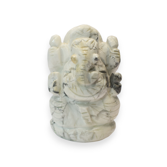 2.4 '' Howlite Crystal Ganesha Idol Showpieces 110-120 Gm Ganesha Statue Figurine for Home Décoration