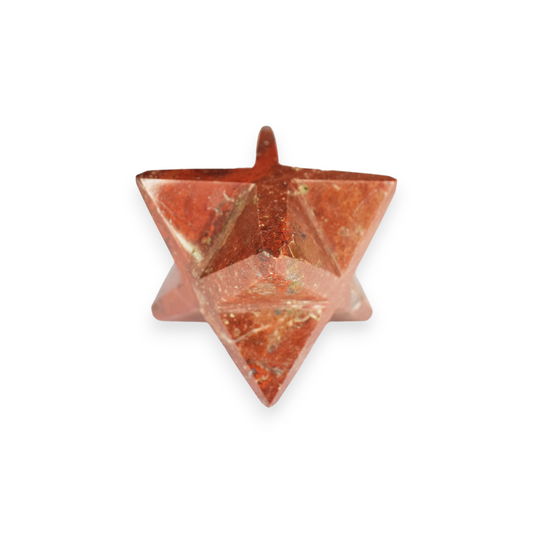 Natural Red Jasper Stone Sacred Geomatry Merkaba Star for Meditation (220-230 gm)