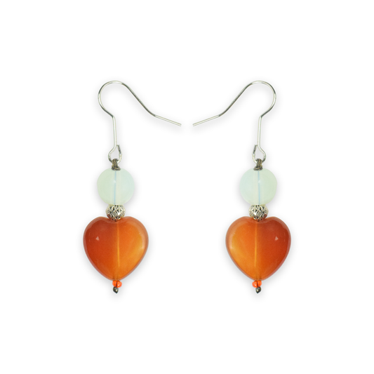 Carnelian & Opolite Drop Dangle Earrings