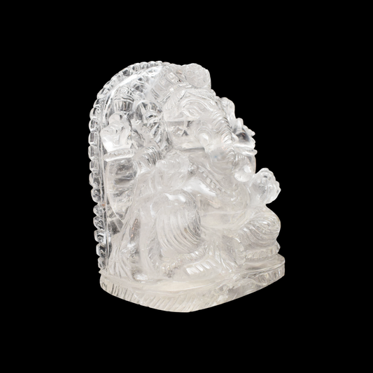 6'' Clear Quartz Ganesha Crystal Idol Showpieces-2062 Gm (Approx.)  Statue Figurine for Home Decoration