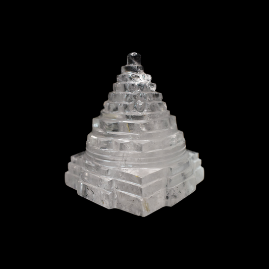 2.75 " Clear Quarts Shree Yantra 250-260 Gm Shree Yantra For  Home Décoration