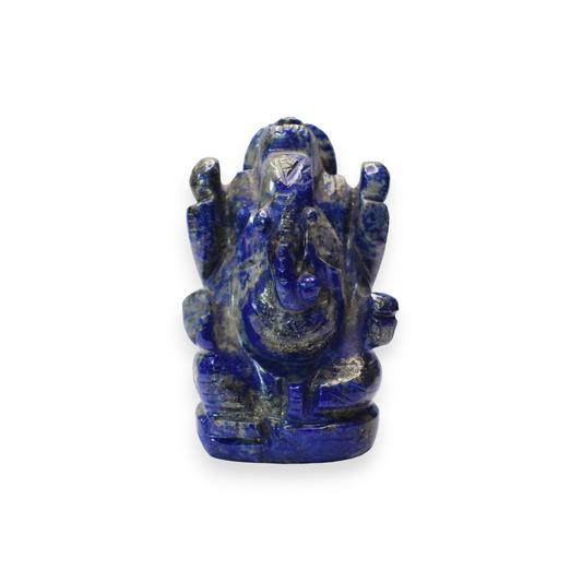 2.6 '' Lapis Lazuli Crystal Ganesha Idol Showpieces 130-140 Gm Ganesha Statue Figurine for Home Décoration