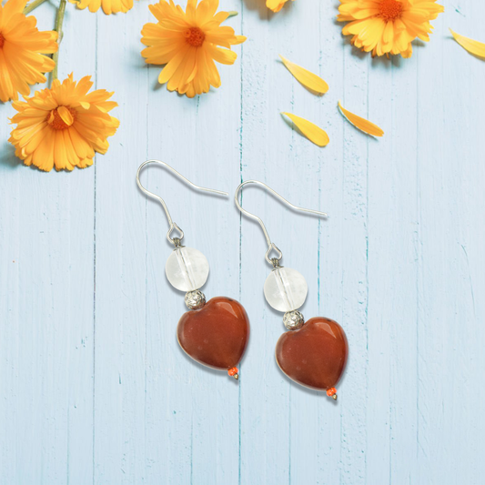 Carnelian & Spartik Drop Dangle Earrings