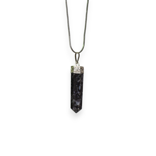 Snowflake Obsidian Bullet/Pencil Shape Crystal Stone Pendant Locket