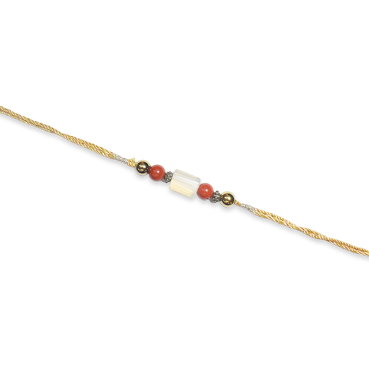 Crystals Rakhi For luxury life (Opolite+ Jasper+ Pyrite ) D No. R-06