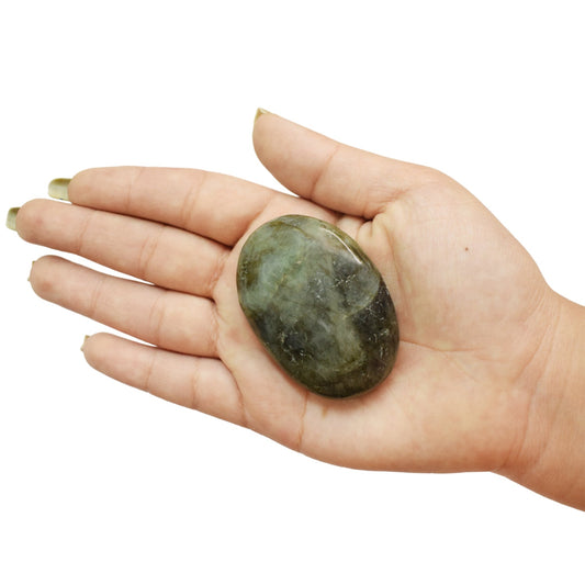 Natural Labradorite Healing Crystal palm Stone for Meditation (50-60 Gm)